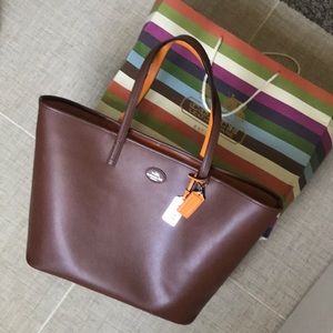 Fall Leather Coach Tote Bag
